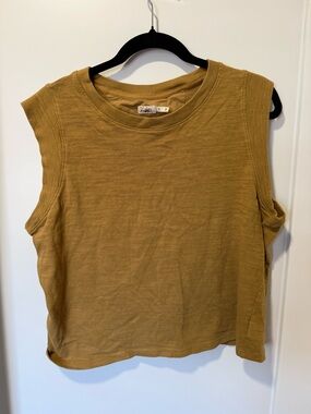 Faherty Mustard Ribbed Sleeveless Tank
